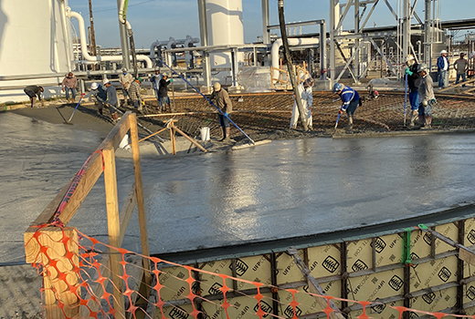 RAMTEX concrete work inside an industrial facility